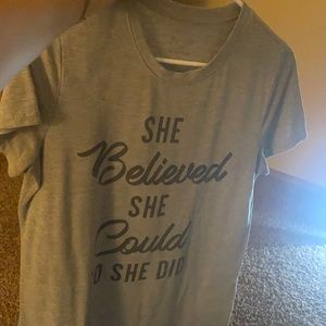 Grey tshirt with phrase